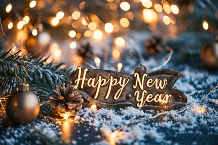Happy new year abstract background. Holiday and celebration background. Generative ai.の素材