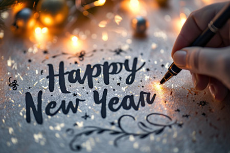 Happy new year abstract background. Holiday and celebration background. Generative ai.の素材