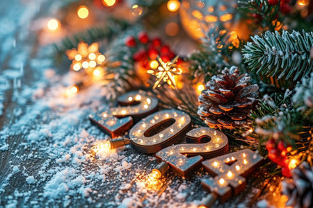 2024 happy new year concept. Holiday and celebration. Generative ai.の素材