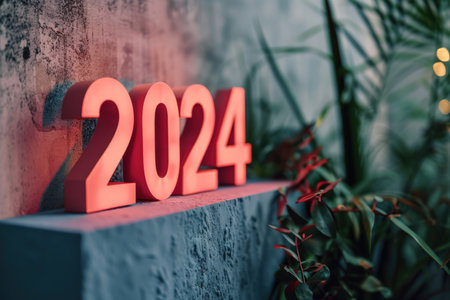 2024 happy new year concept. Holiday and celebration. Generative ai.の素材