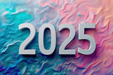 2025 happy new year concept. Holiday and celebration. Generative ai.の素材