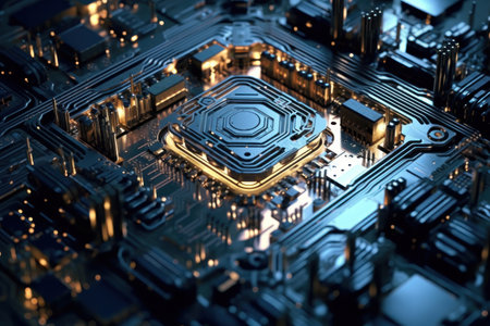 Electronic circuits background. Generative ai.の素材