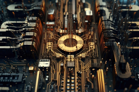 Electronic circuits background. Generative ai.の素材