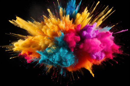 Colorful splash smoke background. Generative ai.の素材
