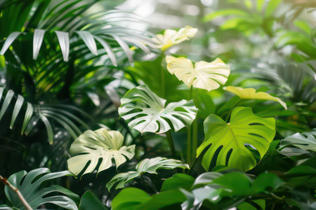 Tropical nature background. Summer and environment concept. Generative ai.の素材