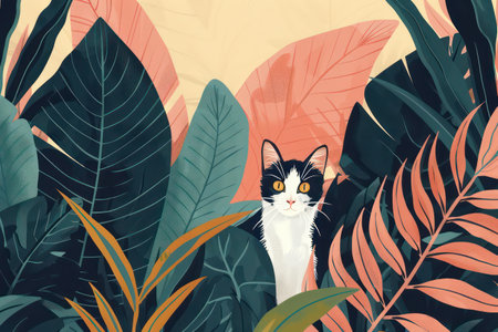 Tropical nature background. Summer and environment concept. Generative ai.の素材