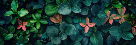 Panorama view of tropical nature background. Summer and environment concept. Generative ai.の素材