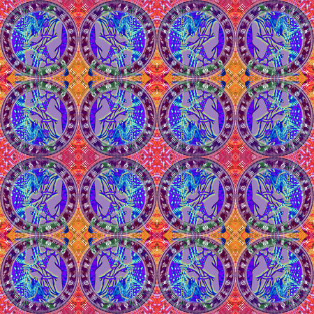 Seamless pattern zodiac Sagittarius. For eg fabric, wallpaper, wall decorations.の写真素材