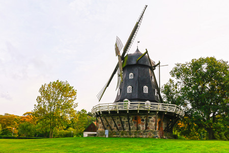 Old Windmill Slottsmollan in the Kungsparken Park, Malmo, Sweden.