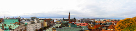 Aerial view of the beautiful city - Helsingborg, Sweden.のeditorial素材