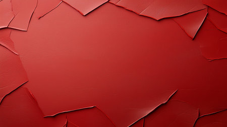 Red peeling paint texture background with cracked patterns. Ideal for design projects, giving a rustic and vintage feel. High-resolution image for detailed applications.の素材