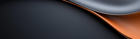 Abstract image with smooth curves and gradients of black, gray, and orange. Perfect for modern design backgrounds or graphic projects.の素材