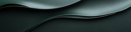 Elegant abstract curves form a flowing pattern, with a smooth, dark green texture. The minimalist design creates a sense of movement and depth, ideal for modern and creative projects.の素材