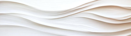 Abstract background featuring soft, flowing white waves resembling fabric or paper. Smooth textures and minimalist design make it ideal for various creative projects and visual content.の素材