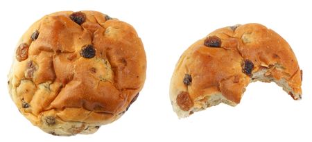 Dutch raisin bread, isolated on background