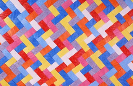 Woven pattern of colorfull stripsの写真素材