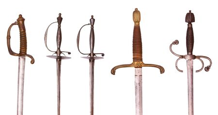 Series of swords, rapiers and sabres, isolated on backgroundの写真素材