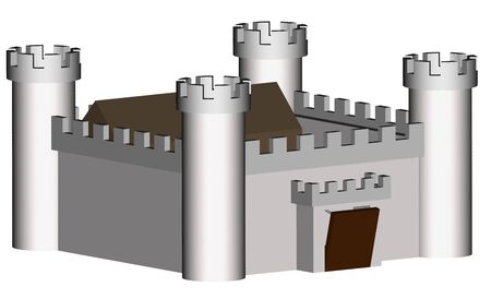 Simple 3D computer render of a castleの写真素材