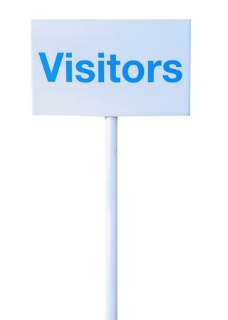 Sign visitors isolated against white backgroundの写真素材