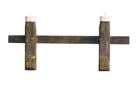 Dutch wooden bollard, isolated on white background
