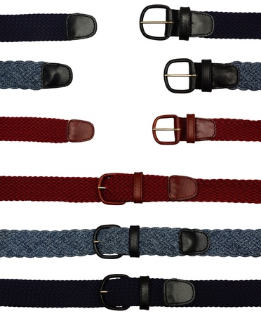 Several belts, isolated against backgroundの写真素材