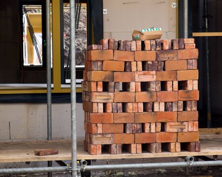 Construction site with bricks