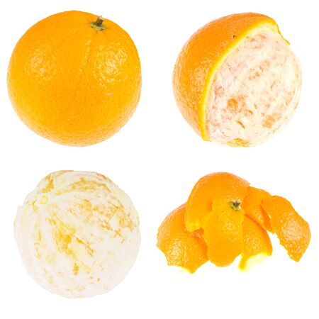 Series: orange and peel, isolated against backgroundの写真素材