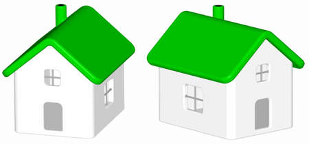 Render: House with green roofの写真素材
