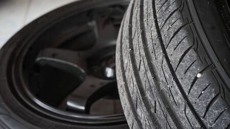 Black mag and tireの写真素材