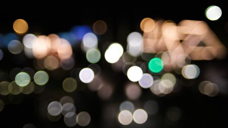 Colorful and Various of Bokeh at night time, Chocolatte Vile, Bangkok Thailandの写真素材