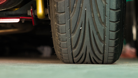 A single tyre display its tyre tread