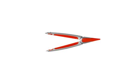 Red pencil compasseson a white backgroundの写真素材