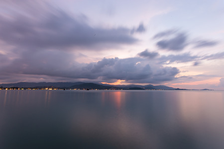 Landscape with sunset seaview on Koh Samui, Thailandの写真素材