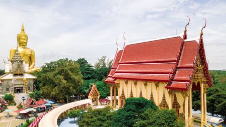 Aerial Photo Wat Muang Ang Thong Thailandの写真素材