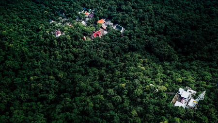 Aerial View Wat Weyru Wan Temple Province Lopburi Thailand Unseen Lopburiの写真素材