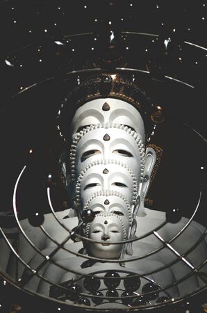 Close Up Five Buddha Statues Dark tone Khao Kho Phetchabunの写真素材