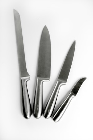 Stainless steel knifes kitchen collection. Pretty dangerous sharped set of knifesの写真素材