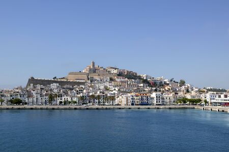 Ibiza from balearic islands in Spain. Mediterranean touristic vacation town
