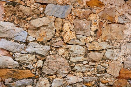 Masonry stone wall texture, old Spain ancient architecture detail