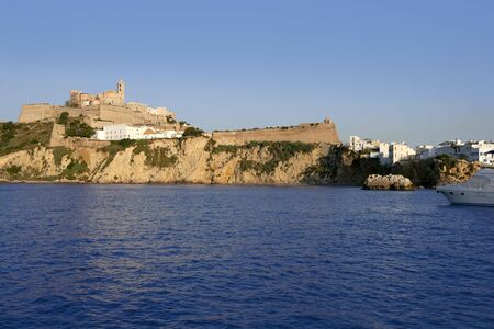 Ibiza Balearic Mediterranean white island from Spainの写真素材