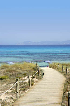 Formentera island near Ibiza in Mediterranean Spain summerの写真素材