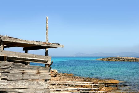 Formentera island near Ibiza in Mediterranean Spain summerの写真素材