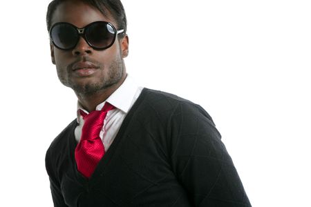 African american young handsome man portrait at studioの写真素材