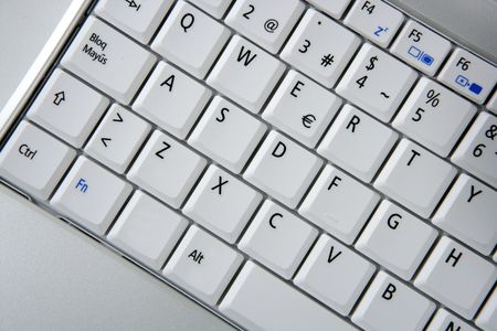 Computer laptop keyboard closeup macro photoの写真素材