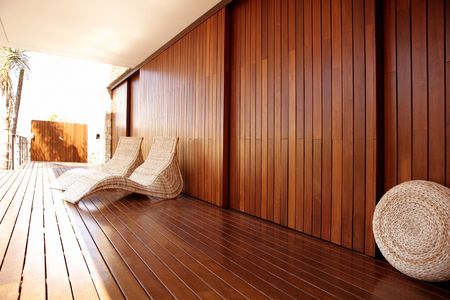 Golden wood spa hammock outdoor house, golden relaxの写真素材