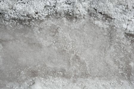 Salt production from dried sea saltwater in Formentera Spainの写真素材