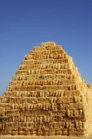 Barn with square shape stack on columns outdoor cereal textureの写真素材