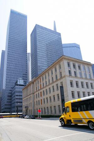 Dallas downtown city mirror skyscraper buildings urban landscapeの写真素材