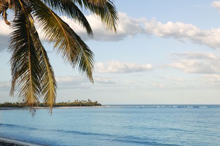 Blue tropical seascape beach in Quintana Roo Mexico, cancunの写真素材