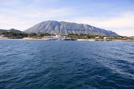 Denia city view from Mediterranean sea and Montgo の写真素材